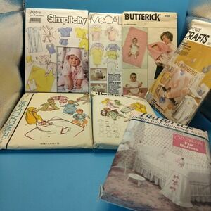 Vintage Sewing Pattern Lot Baby Layette Nursery Butterick McCalls Simplicity 80s
